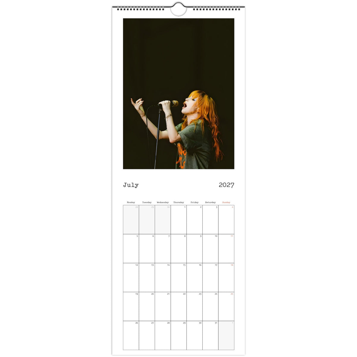 Hayley Williams Calendar July page