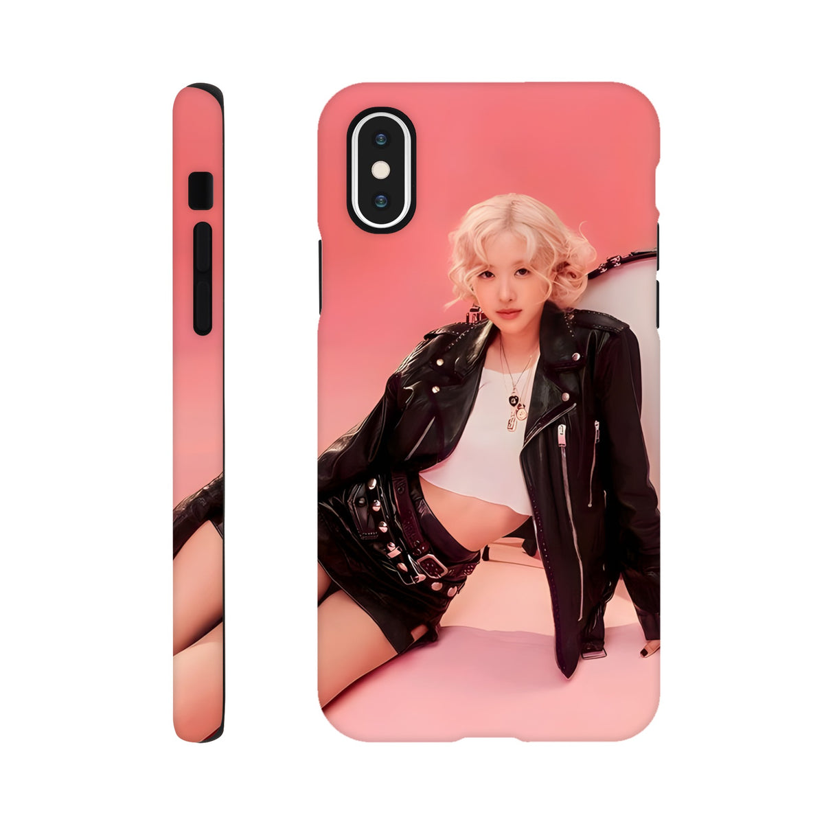Rosé iPhone case with reinforced dual‑layer defence