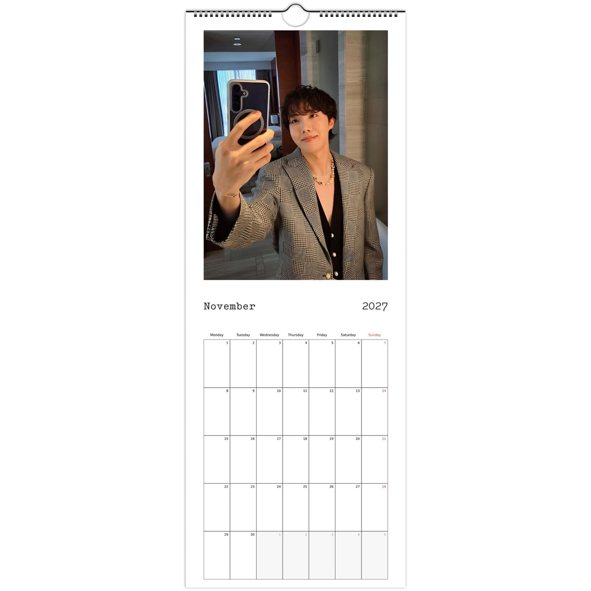 BTS J‑Hope Calendar November portrait