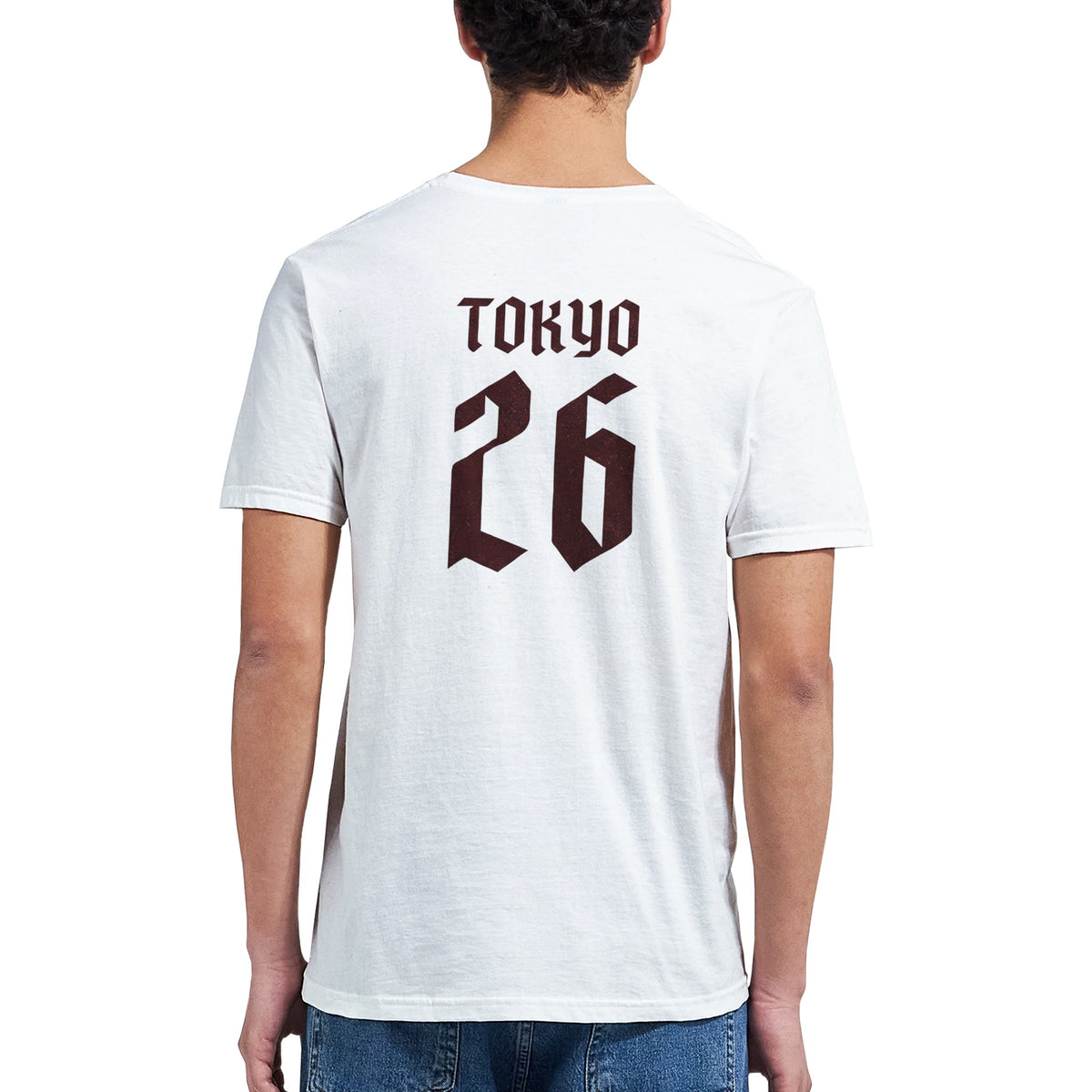 White BTS unisex shirt with Tokyo 26 back print