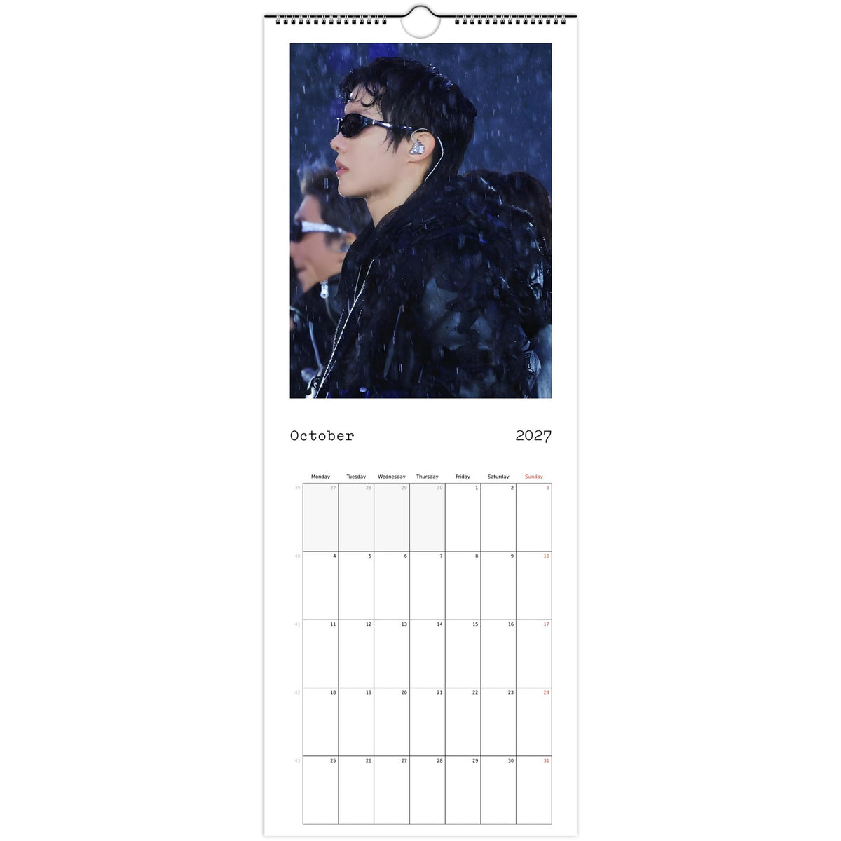BTS J‑Hope Calendar 2027 October 