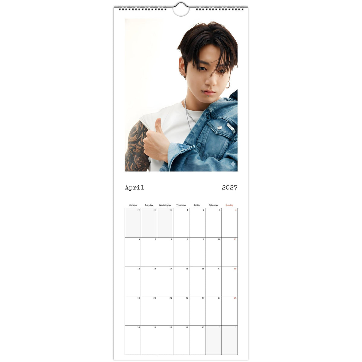 Jungkook Calendar 2027 April photo