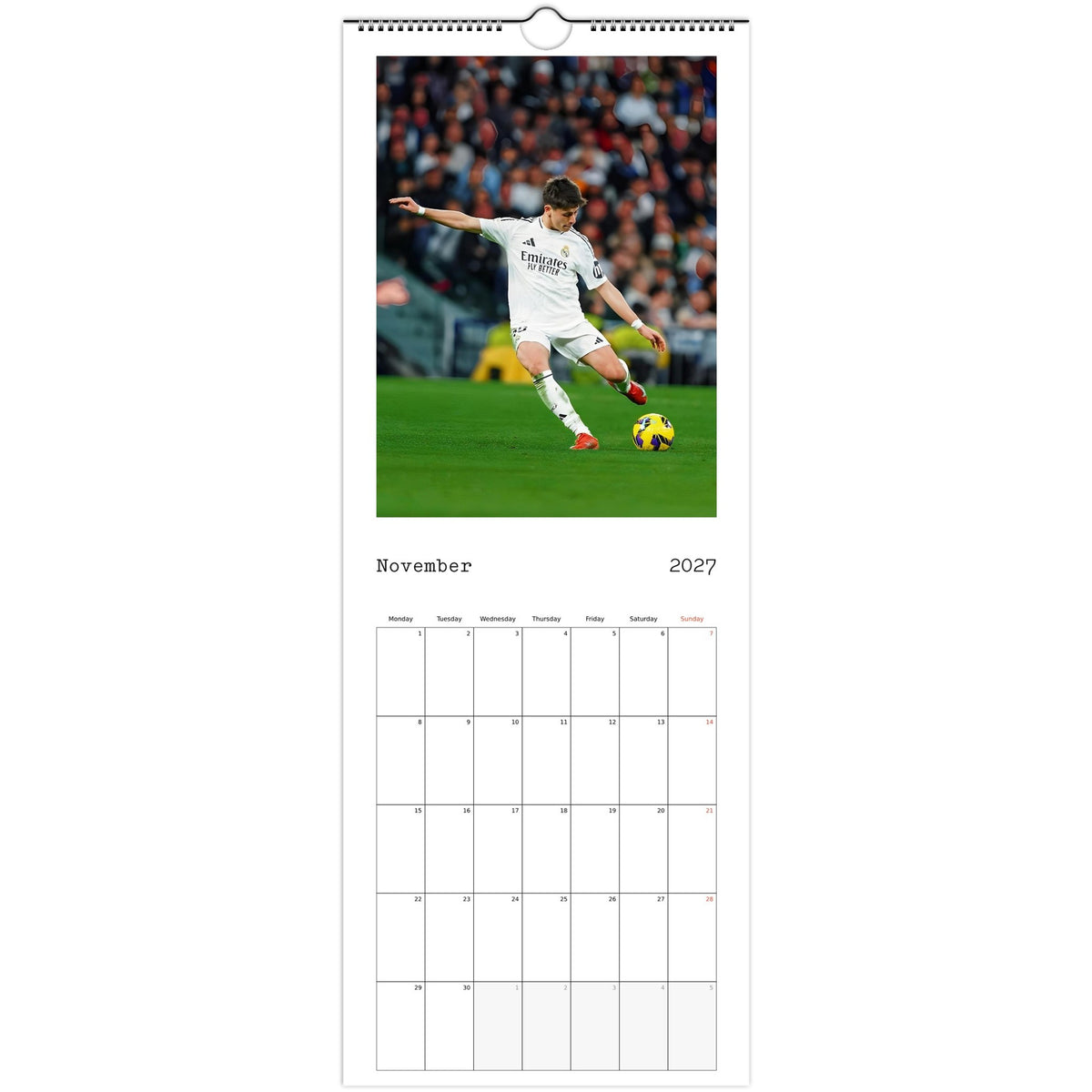 Real Madrid Calendar 2027 November page