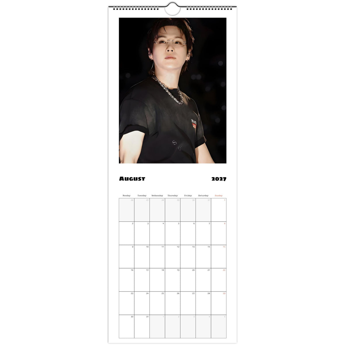 BTS SUGA Calendar August page