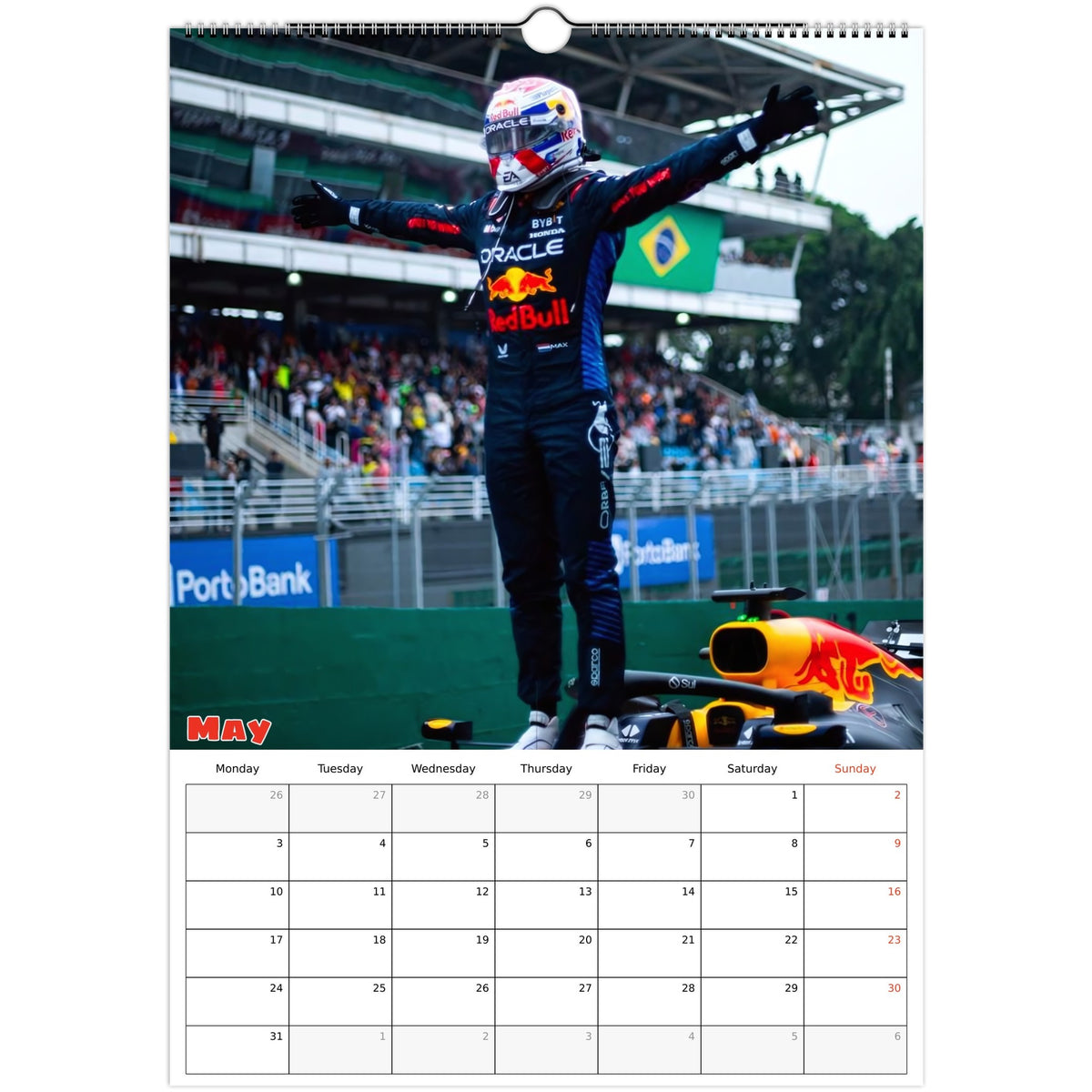 Max Verstappen Calendar 2027 May page