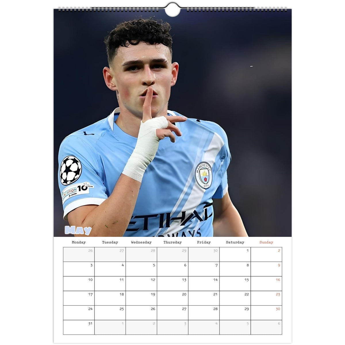 Man City Calendar 2027 May page
