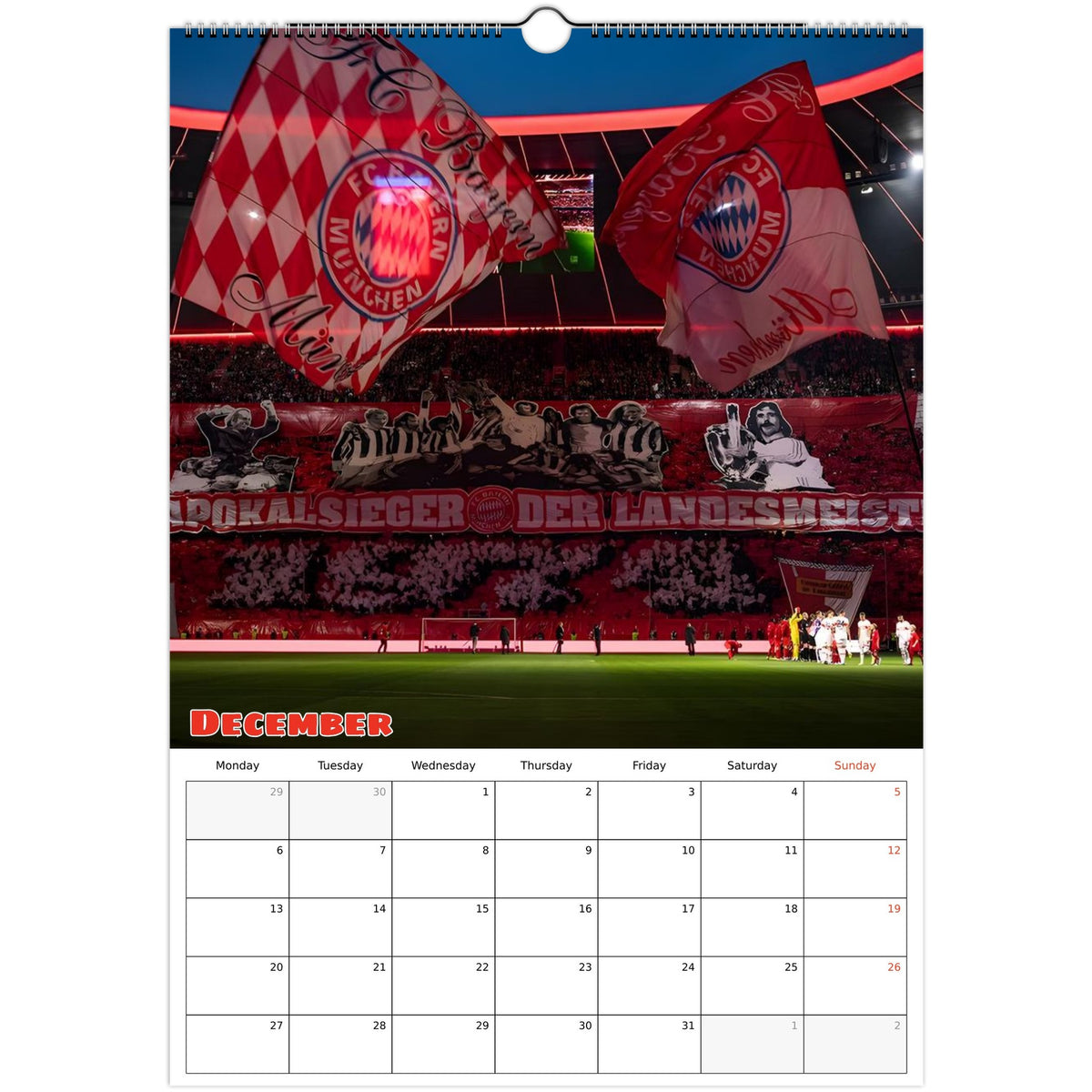 Bayern  Munich Calendar 2027 December photo