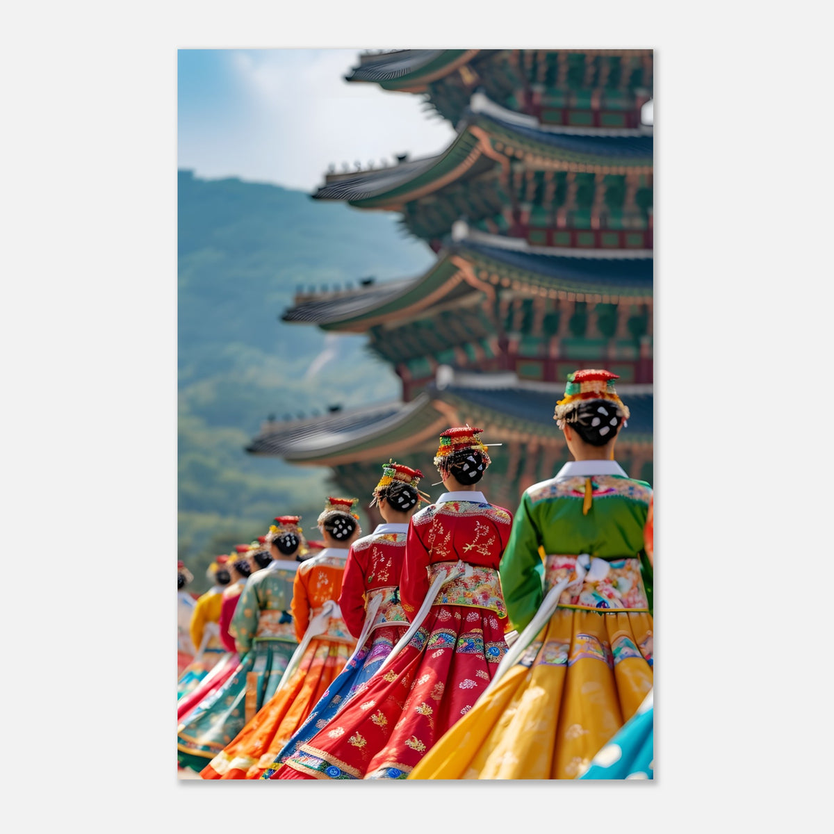 Semi‑glossy Korean traditional artwork for wall decor