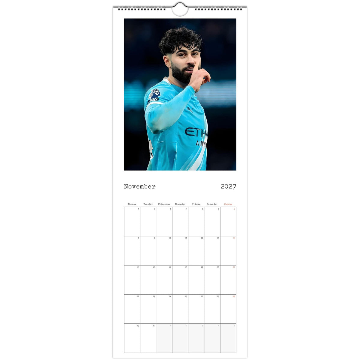 Man City Calendar 2027 November page