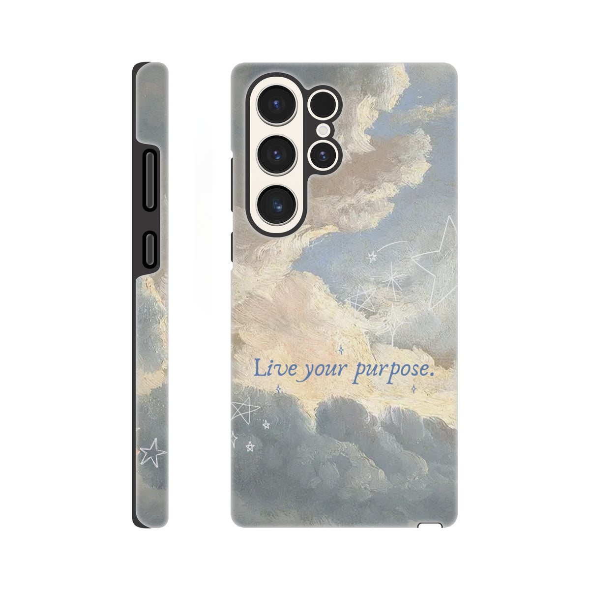 Minimalist motivational Samsung tough case with durable build