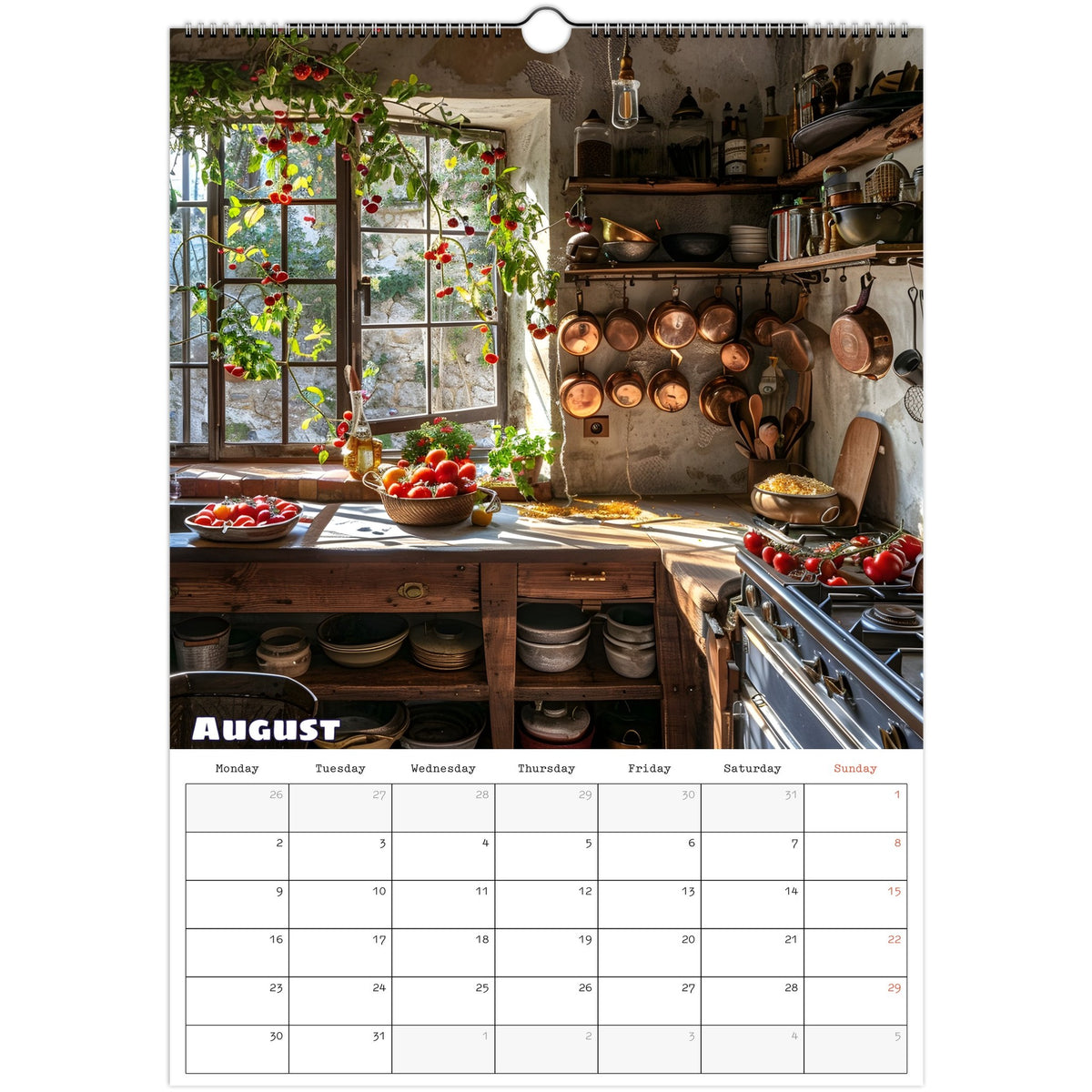 Off‑Grid Living 2027 calendar August photo