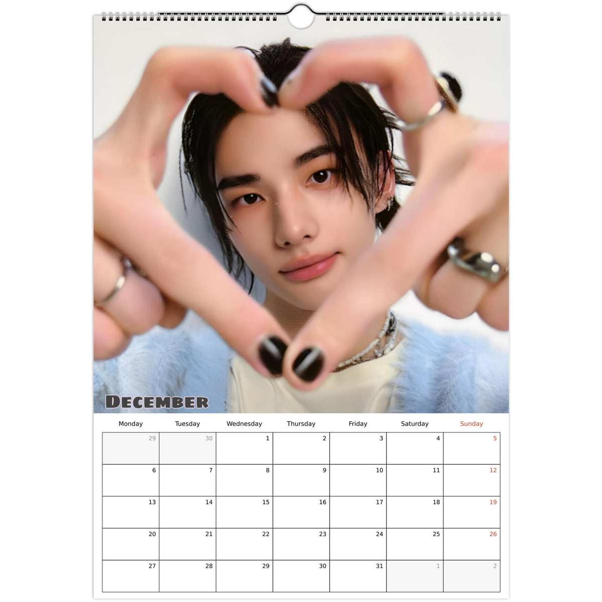 Stray Kids Hyunjin Calendar 2027 December photo