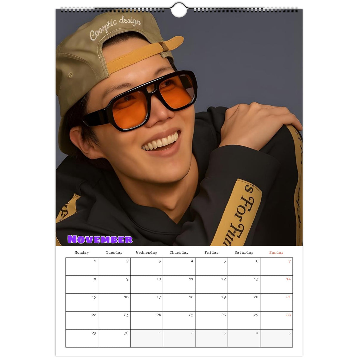 BTS J‑Hope Calendar November portrait
