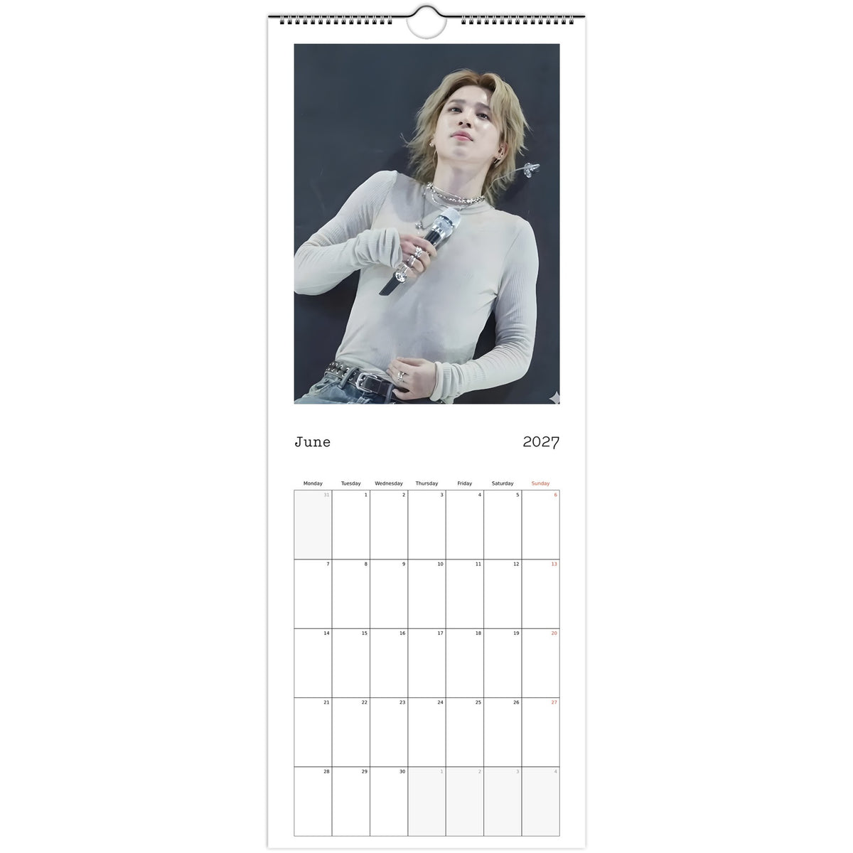 BTS Jimin Calendar 2027 June page