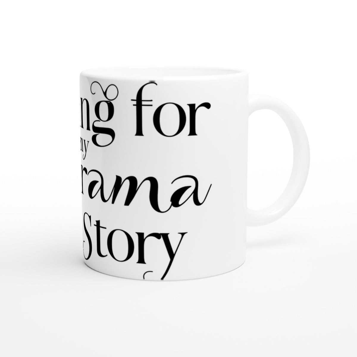 White mug with cute K‑Drama love story quote