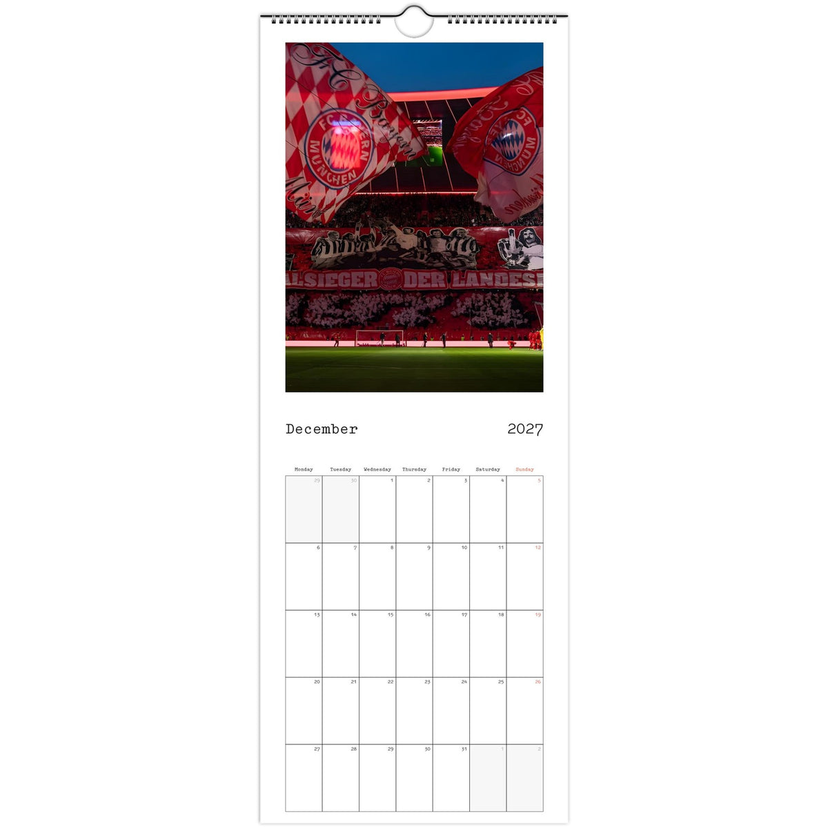 Bayern Munich Calendar 2027 December photo