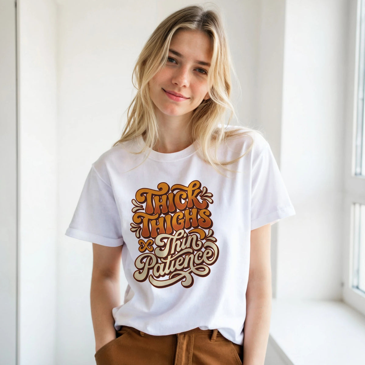 Retro curvy lettering slogan t‑shirt in black or white
