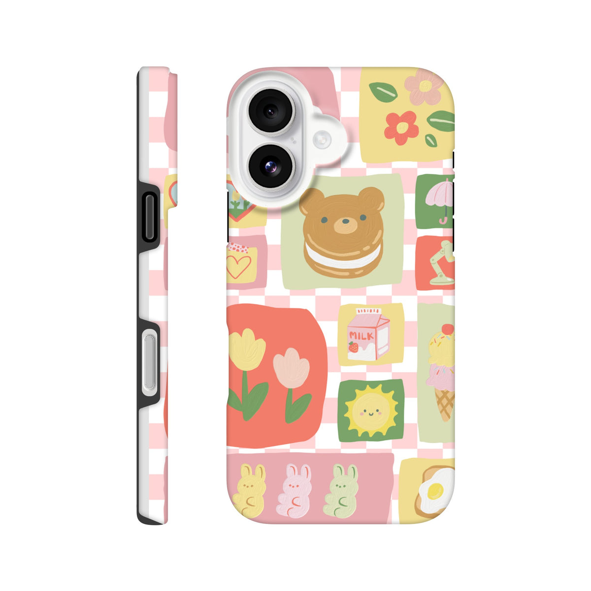 Durable dual‑layer iPhone case with cute pastel design