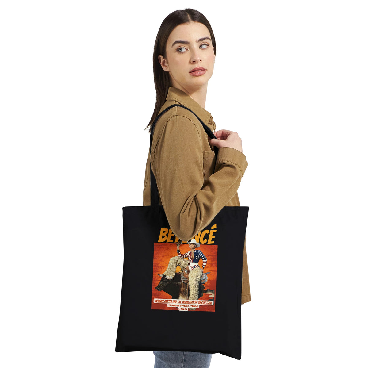 Beyoncé Cowboy Carter tour cotton tote bag in black