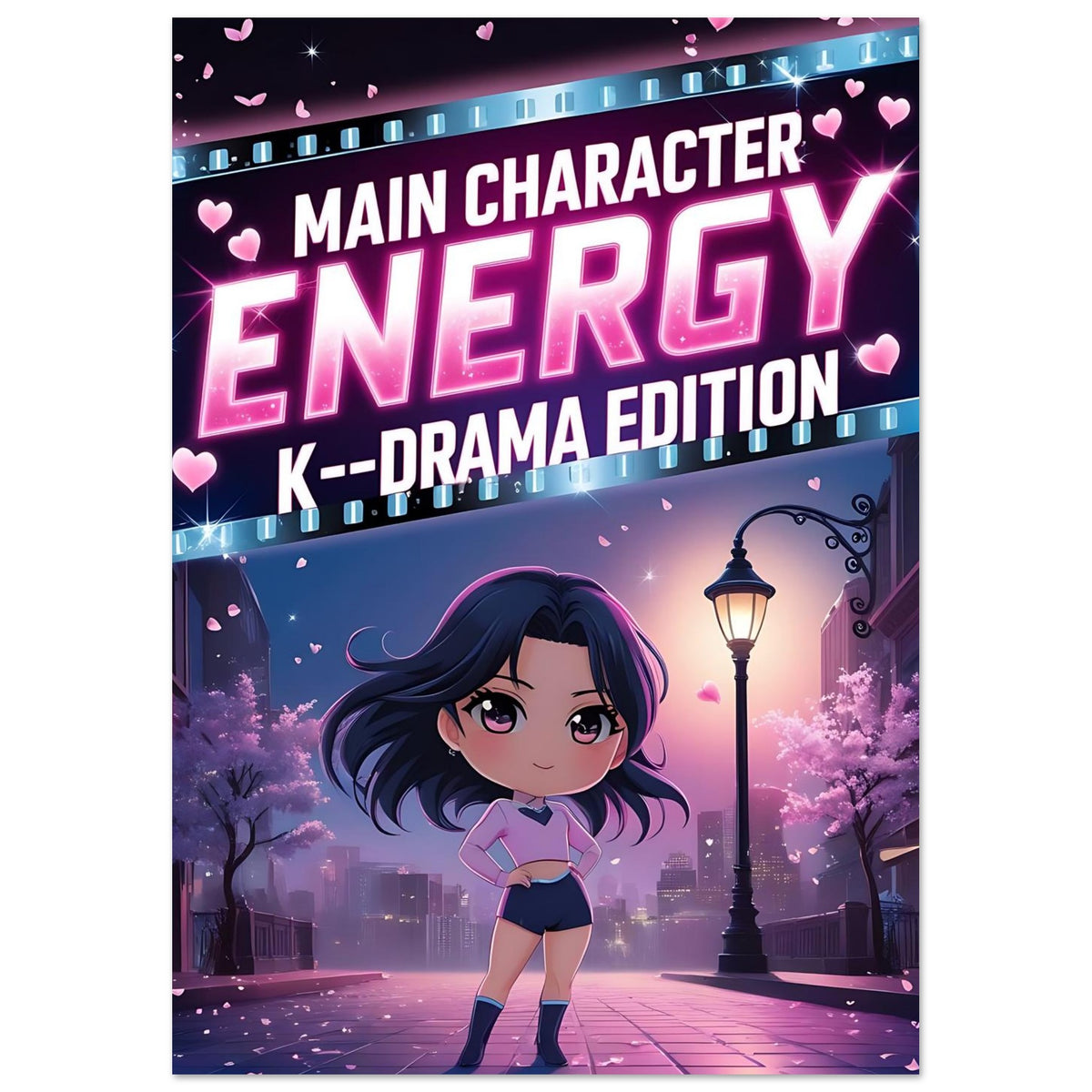 K‑Drama themed art print featuring bold Main Character Energy design