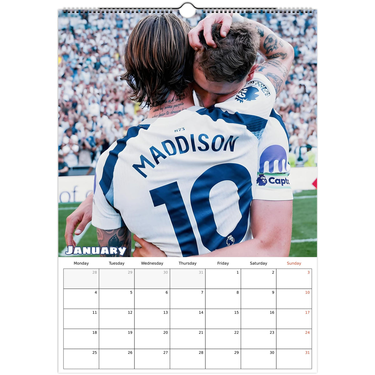 Tottenham calendar January photo