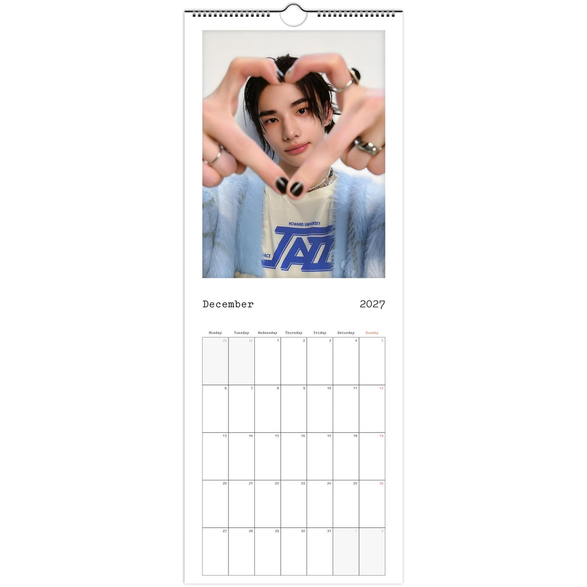 Stray Kids Hyunjin Calendar 2027 December photo