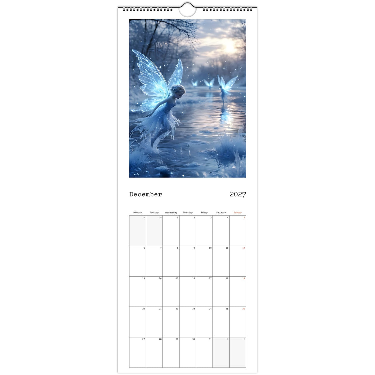 Fairies calendar 2027 December photo