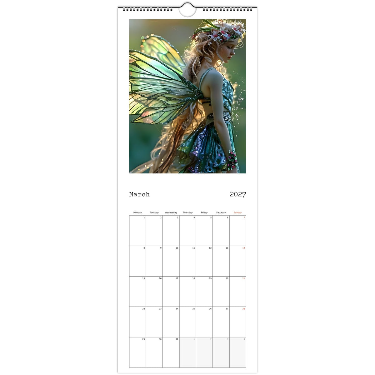 Fairies calendar 2027 March photo