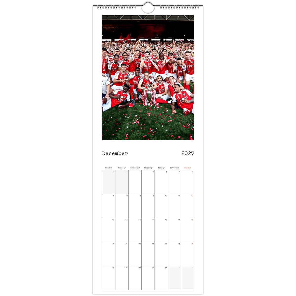 Arsenal Calendar December page