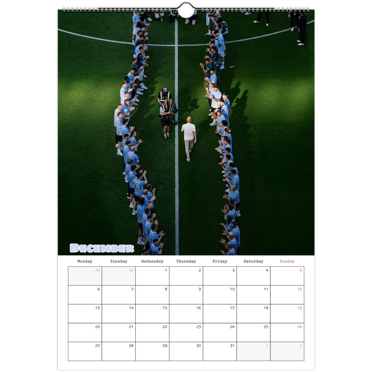 Man City Calendar 2027 December page