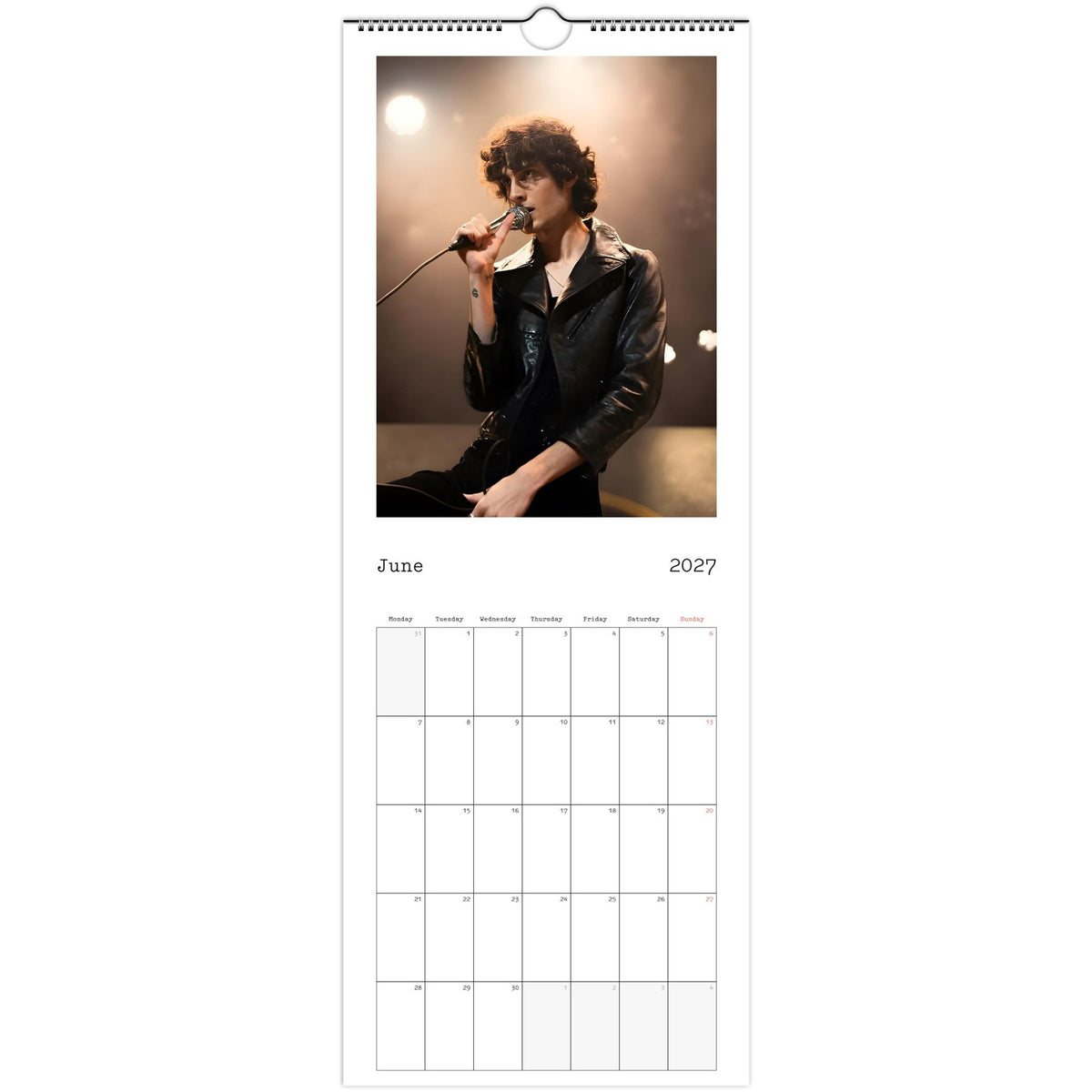 June page of sombr 2027 slim wall calendar