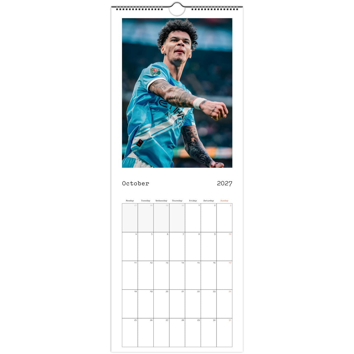 Man City Calendar 2027 October page