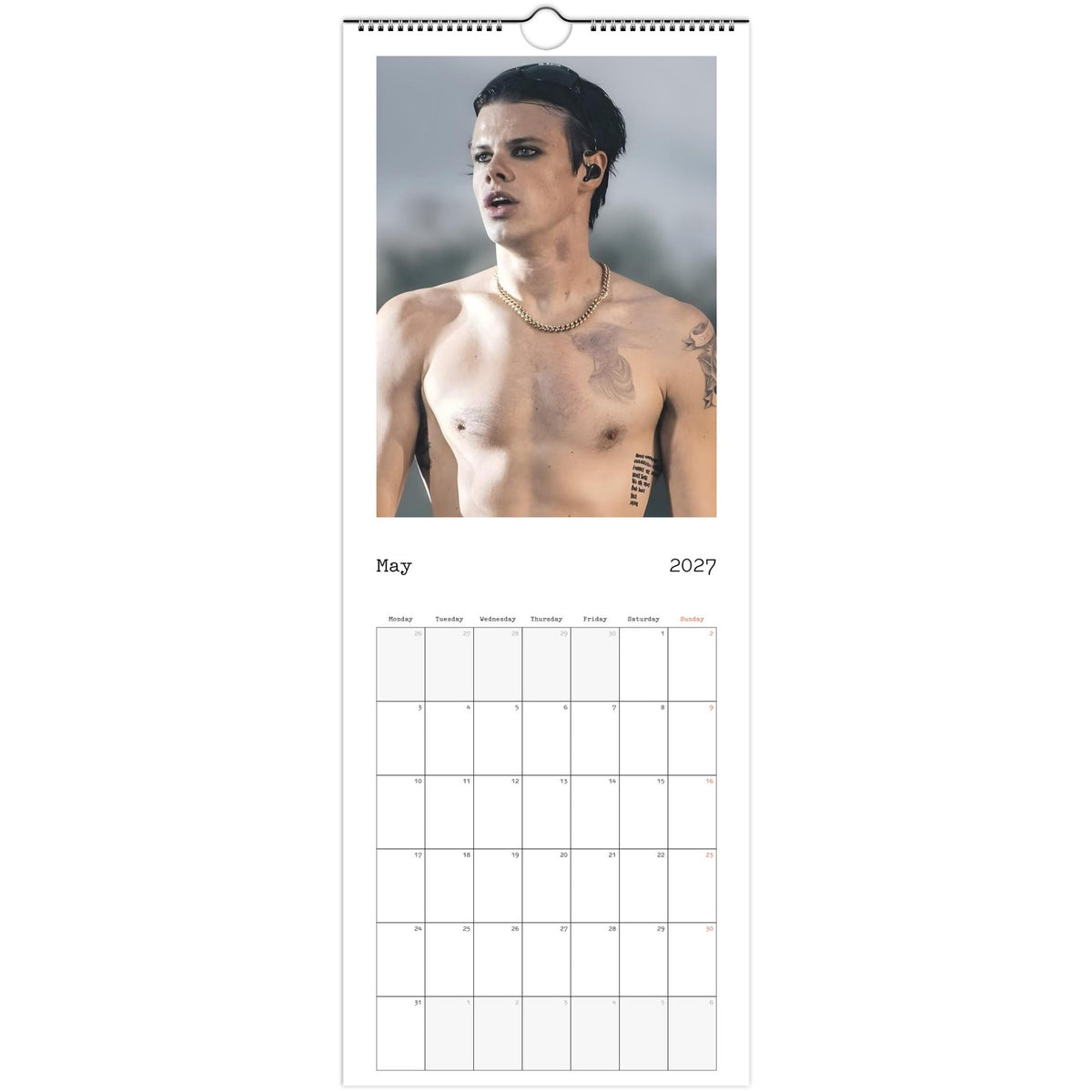 May page of YUNGBLUD 2027 slim wall calendar