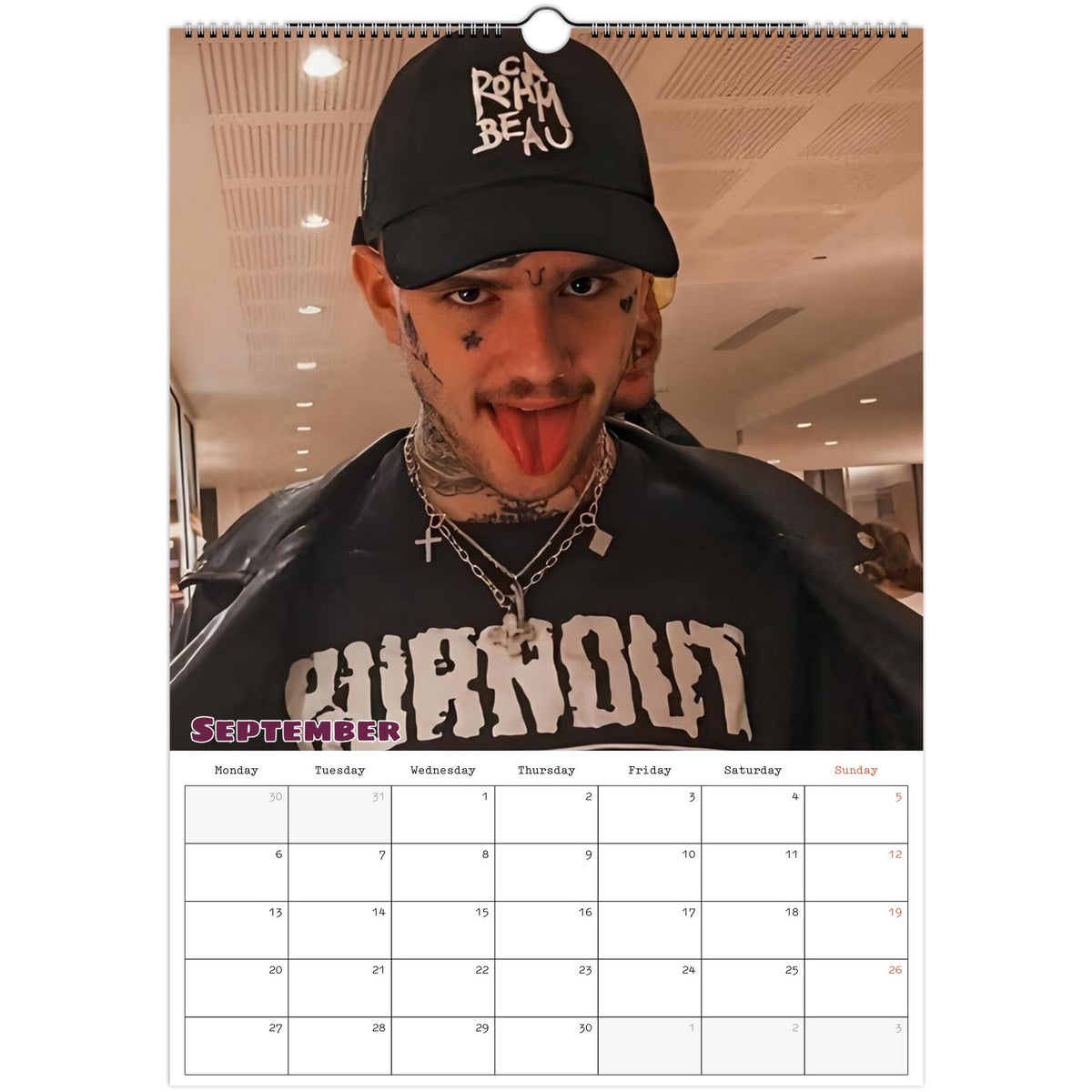 Lil Peep Calendar 2027 September photo