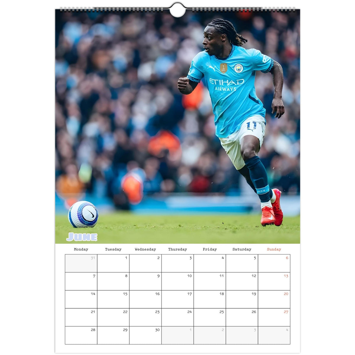 Man City Calendar 2027 June page