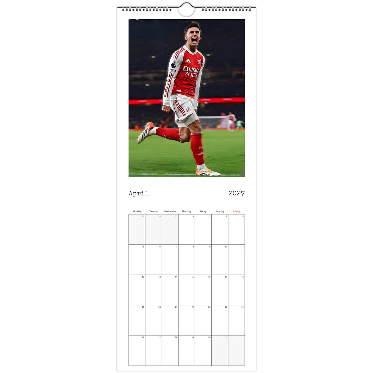 Arsenal Calendar April page