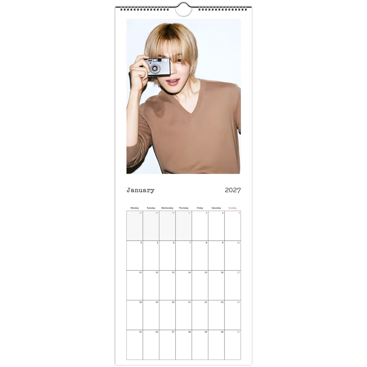 BTS Jimin Calendar January portrait
