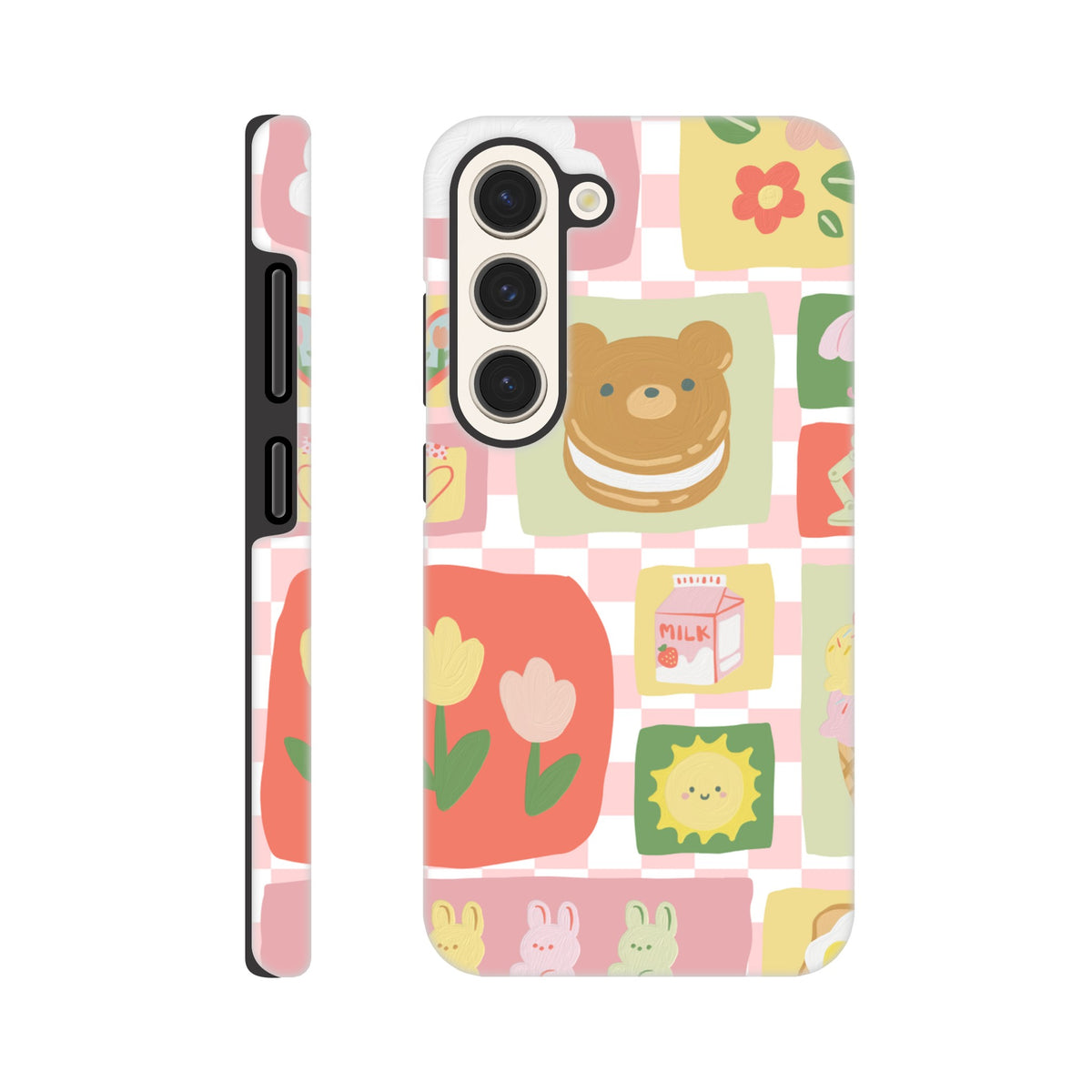 Durable dual‑layer Samsung case with cute pastel design