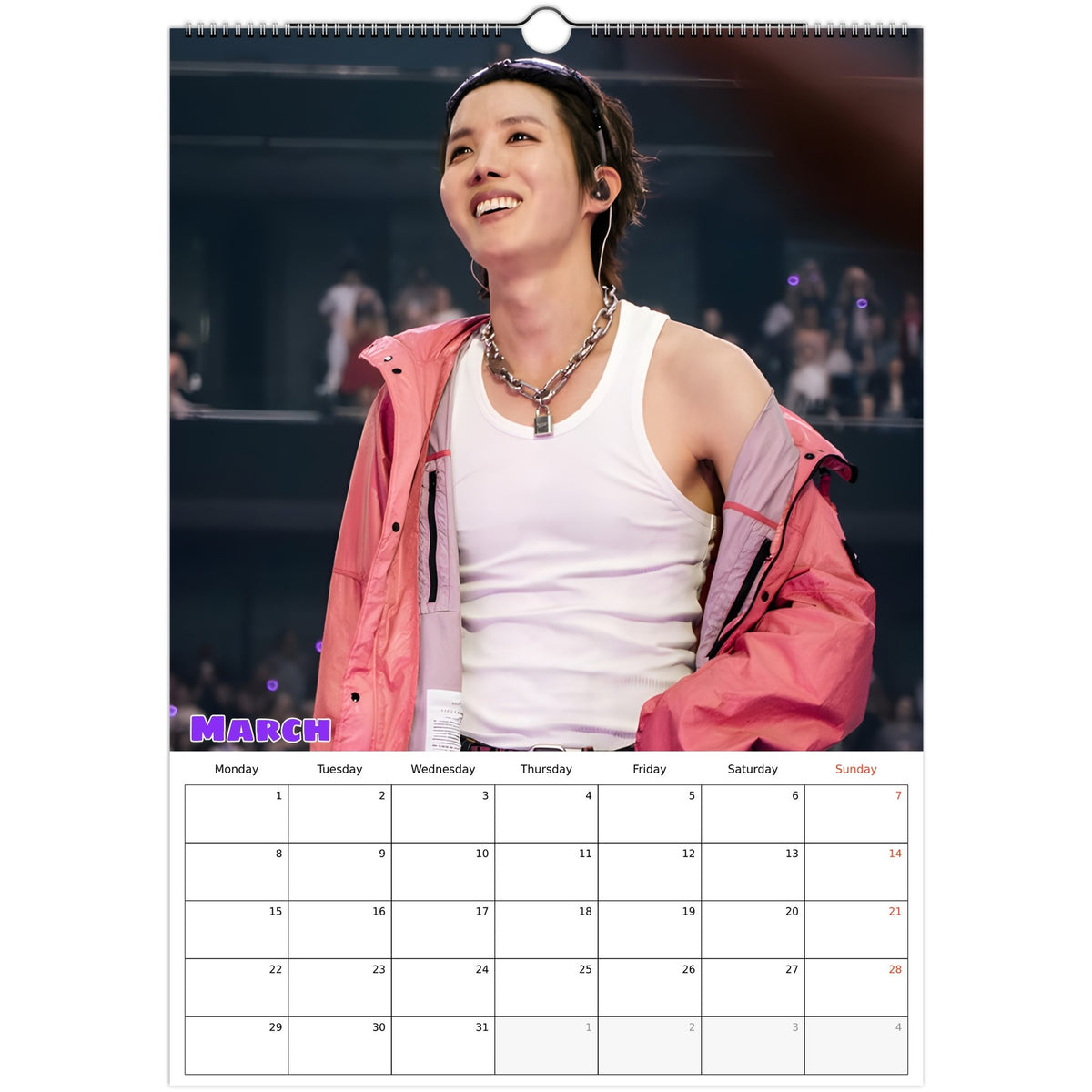 BTS J‑Hope Calendar 2027 March page