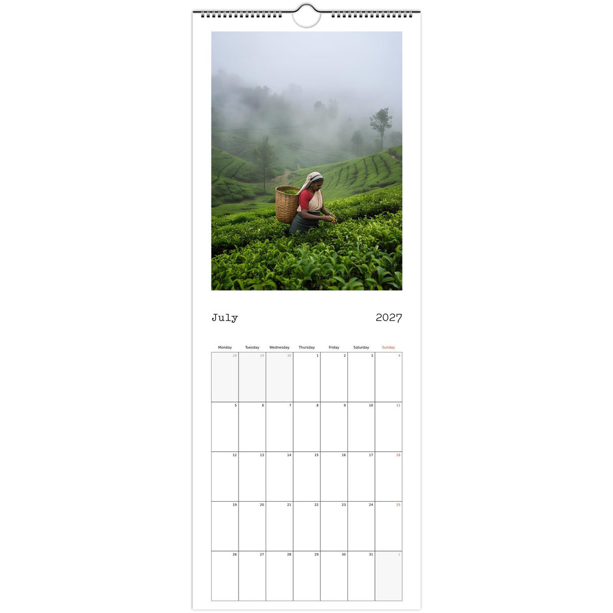 Beautiful India 2027 calendar July page