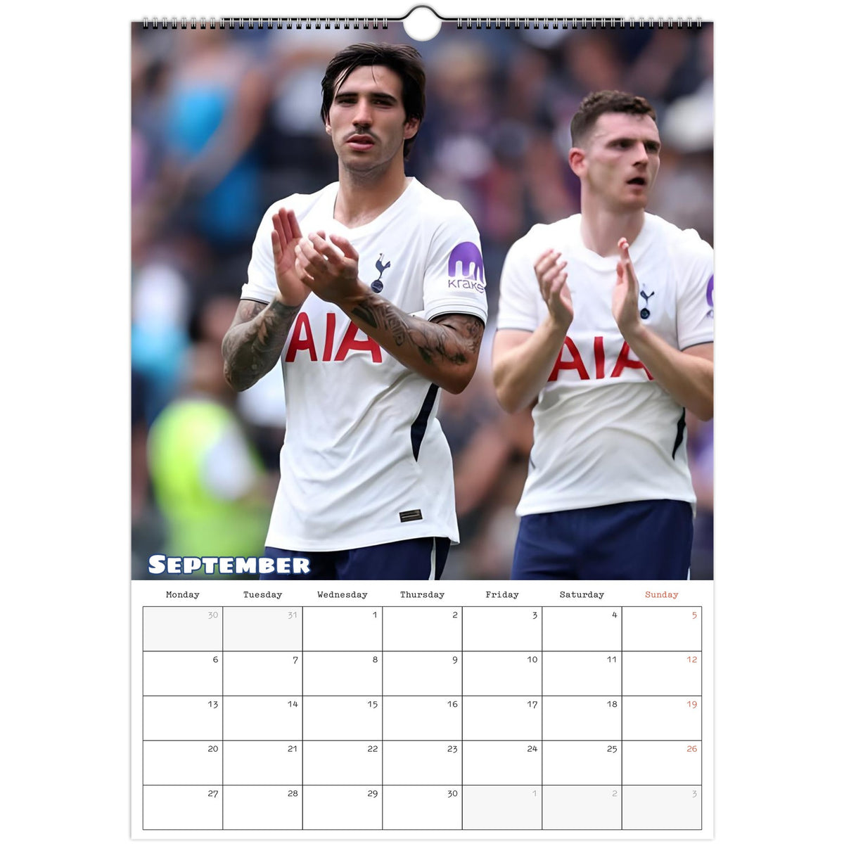 Tottenham calendar September photo