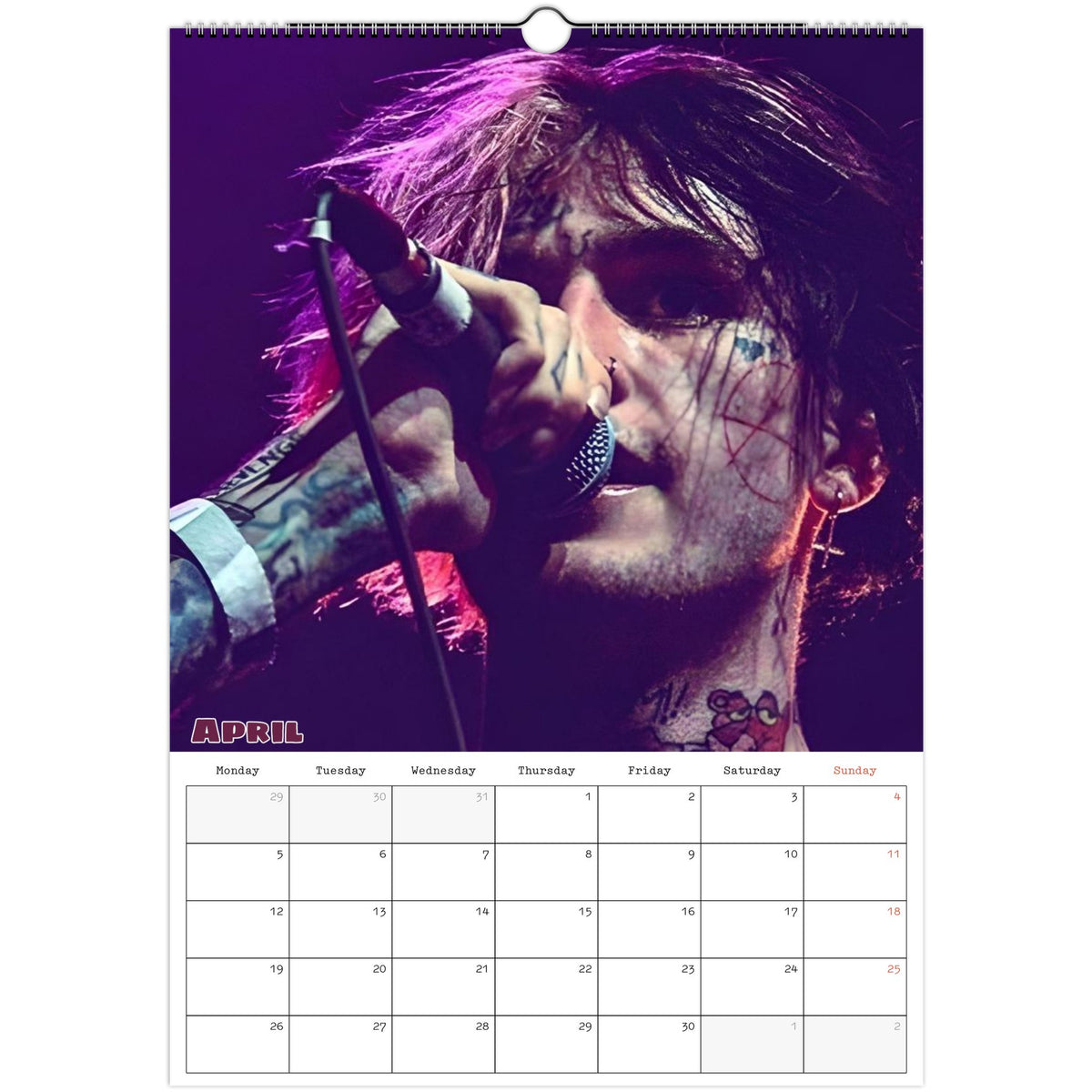 Lil Peep Calendar 2027 April photo