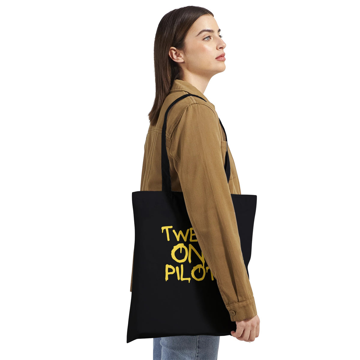 Black and yellow Clancy Tour design tote