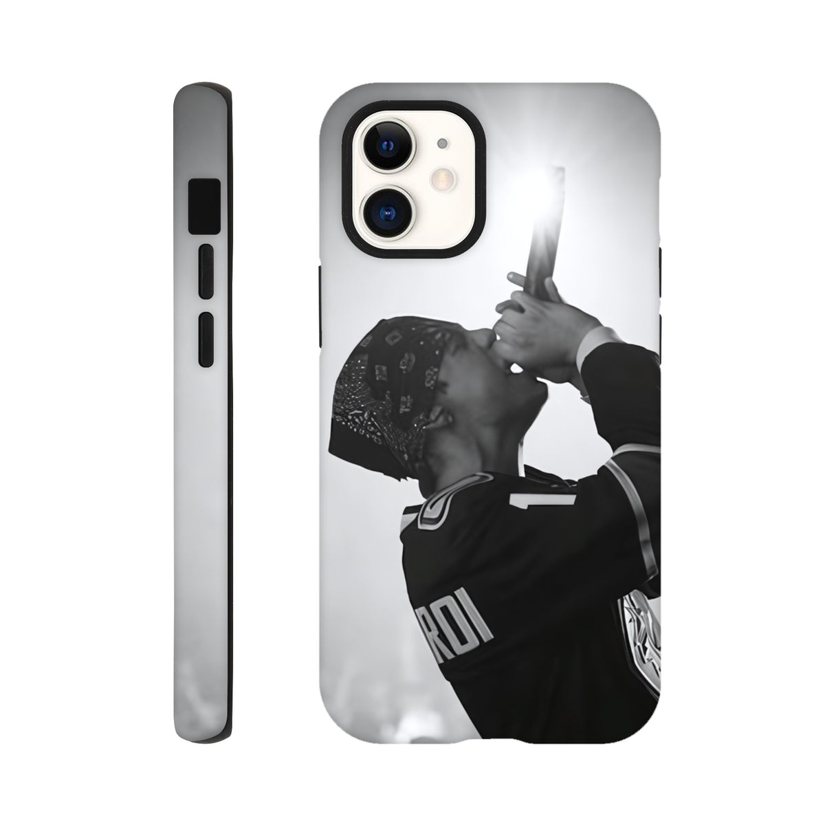 Durable iPhone tough case with artist themed graphic