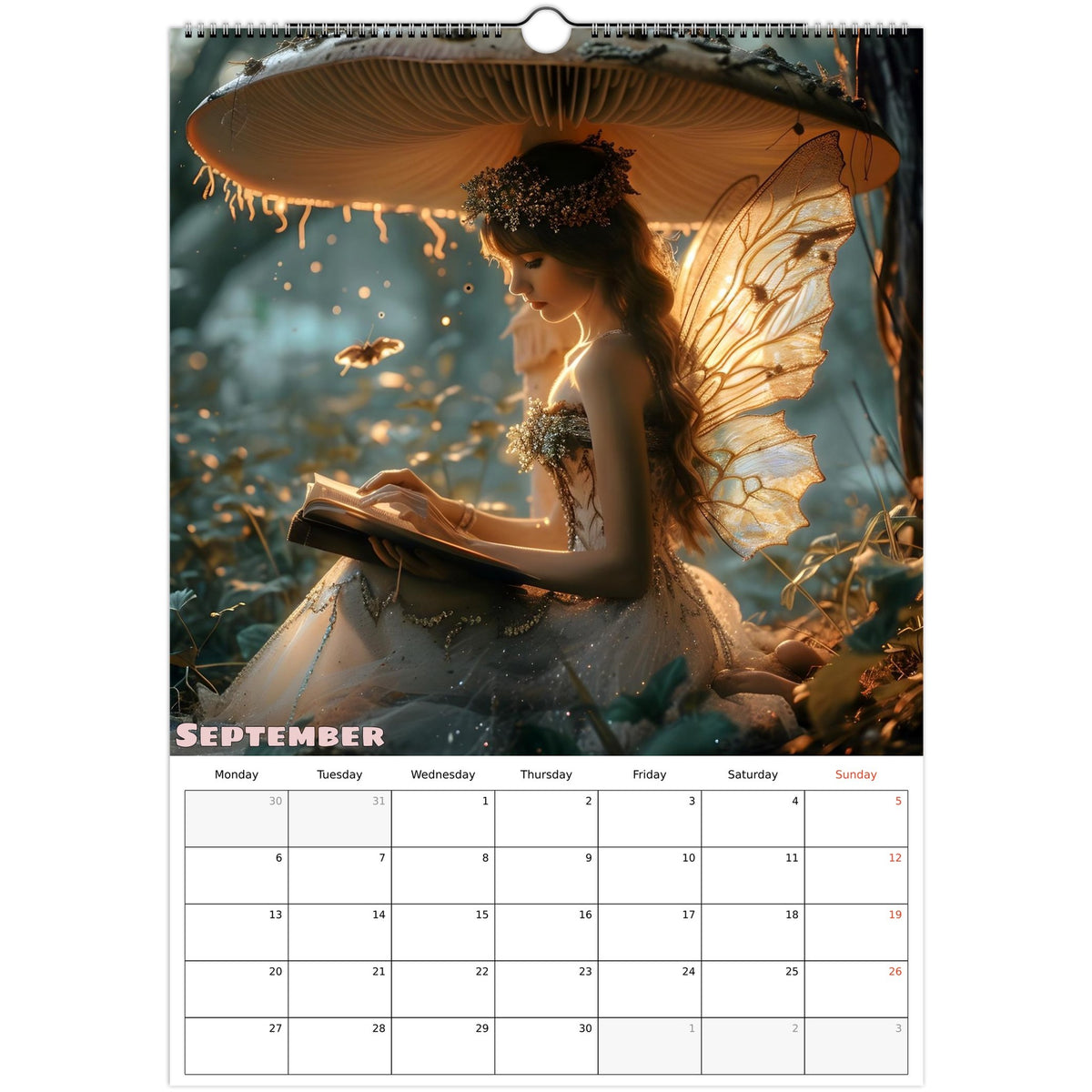 Fairies calendar 2027 September photo