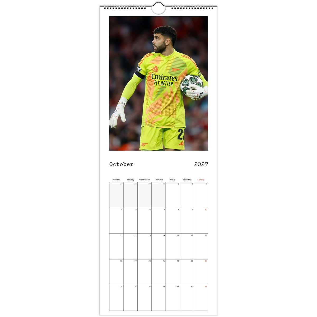 Arsenal Calendar October page