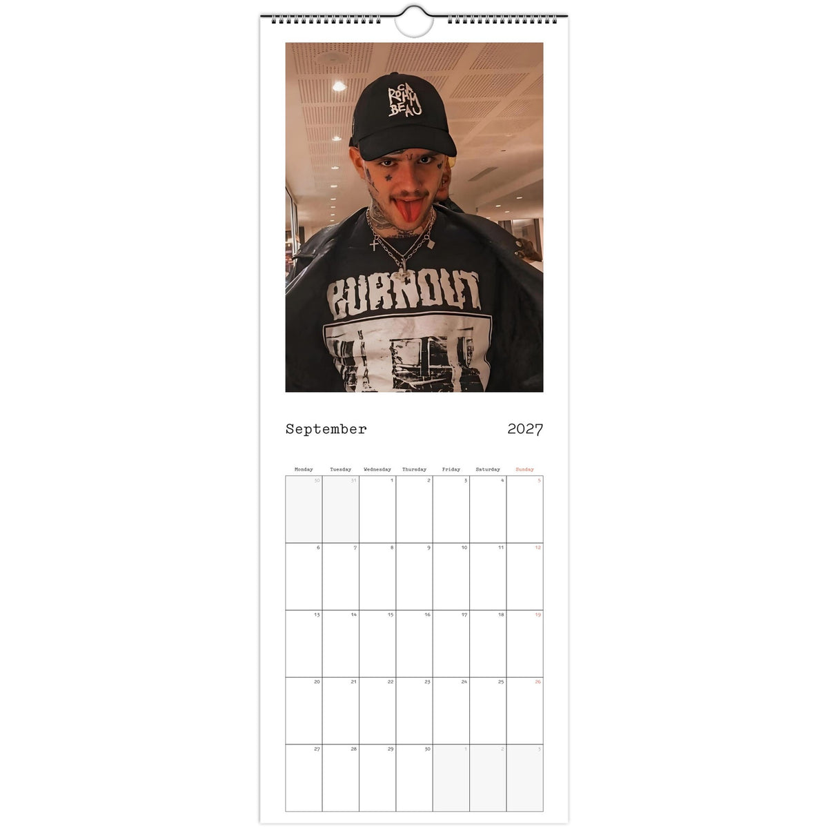 Lil Peep Calendar 2027 September photo