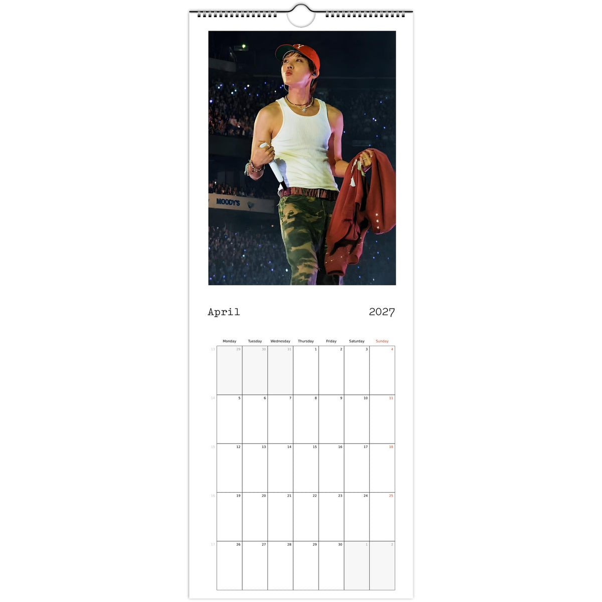 BTS J‑Hope Calendar 2027 April 
