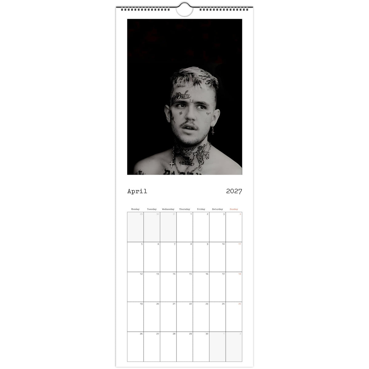 Lil Peep Calendar 2027 April photo