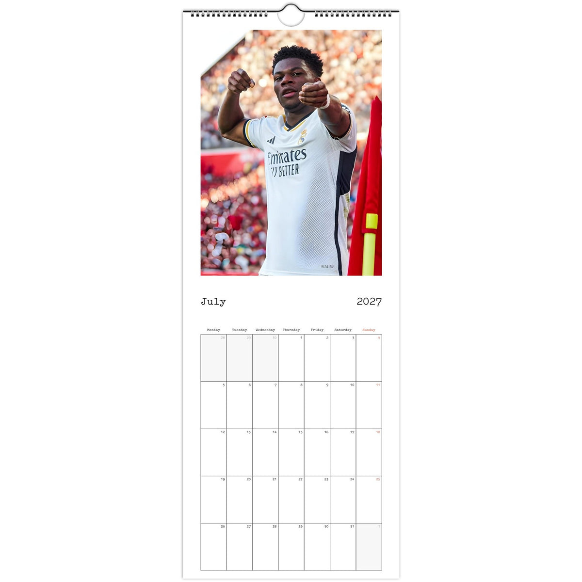 Real Madrid Calendar 2027 July page